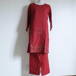 カットワーク刺繍クルタ　2点セット