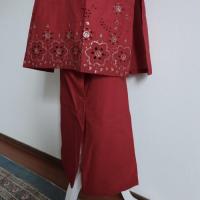 カットワーク刺繍クルタ　2点セット