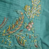 浅葱色刺繍クルタ　2点セット