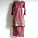 くすみカラーの刺繍クルタ　2点セット